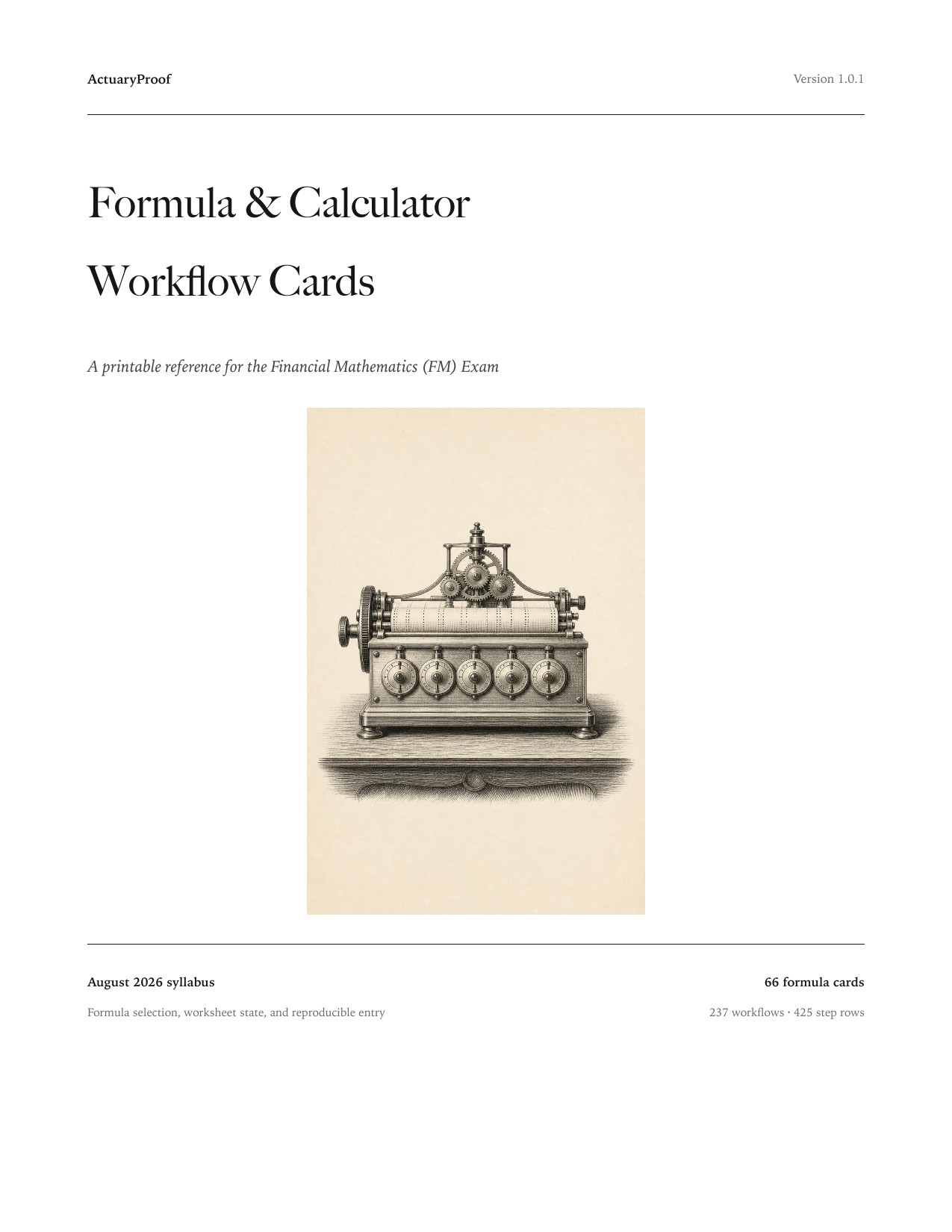 Cover of Financial Mathematics Formula & Calculator Workflow Cards