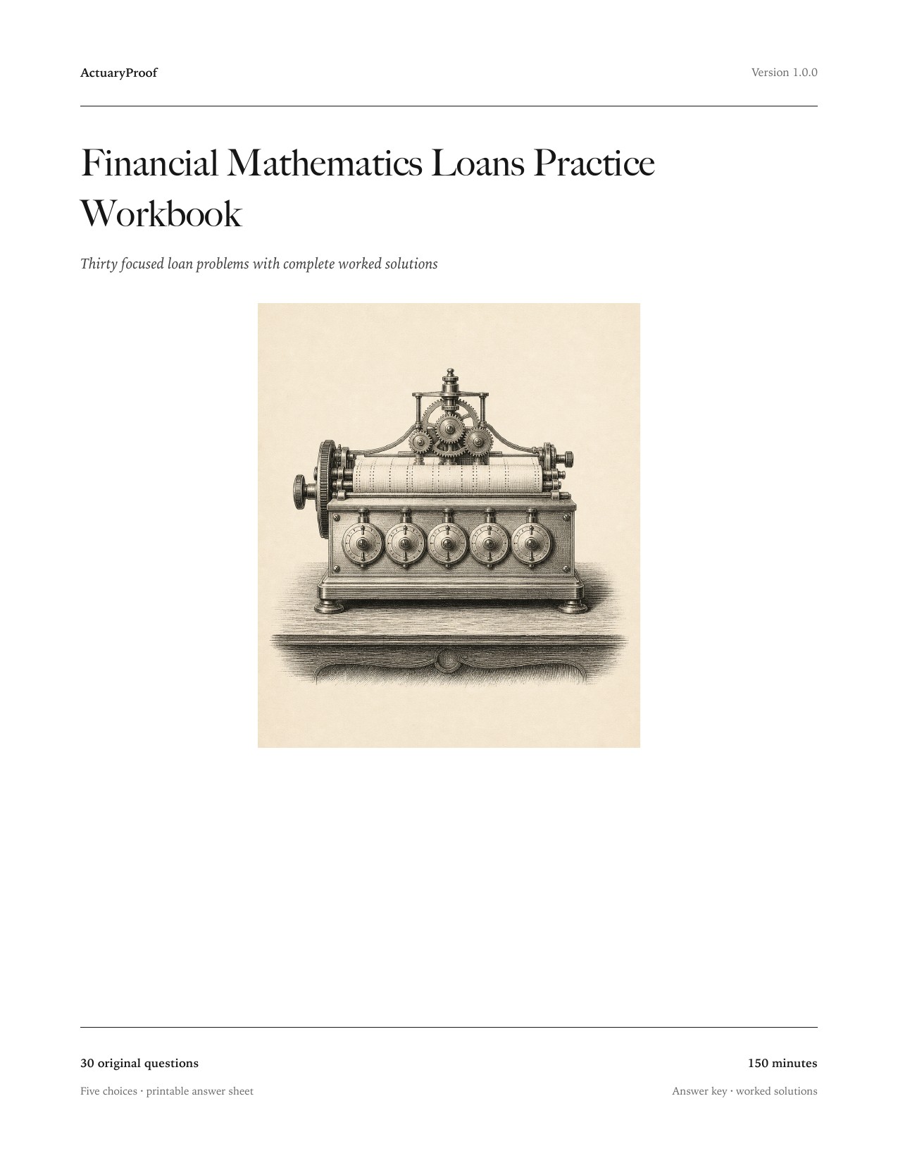 Cover of Financial Mathematics Loans Practice Workbook