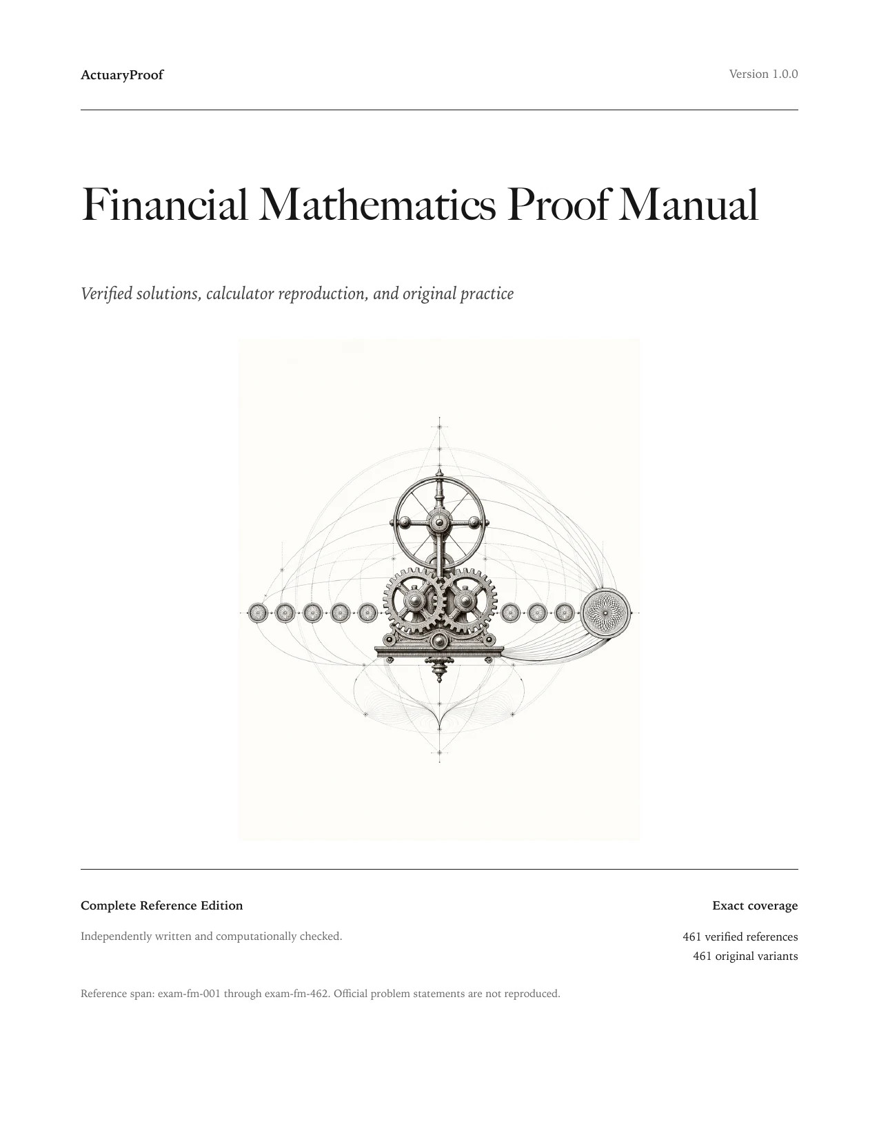 Cover of the Financial Mathematics Proof Manual