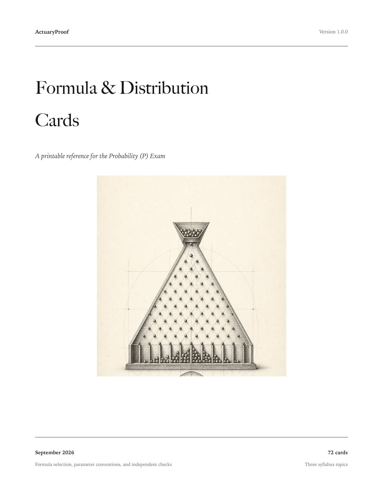 Cover of Probability Formula & Distribution Cards