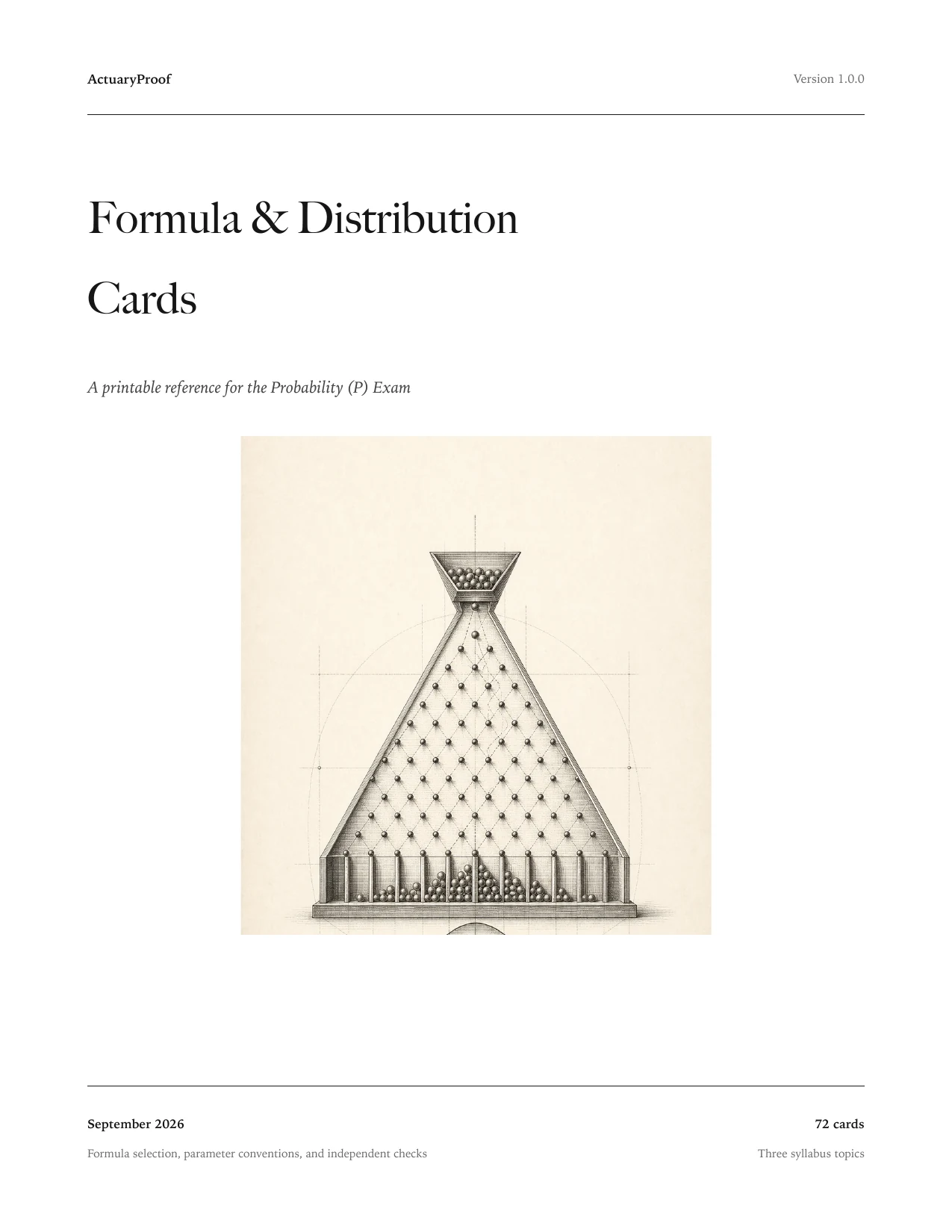 Probability Formula & Distribution Cards cover