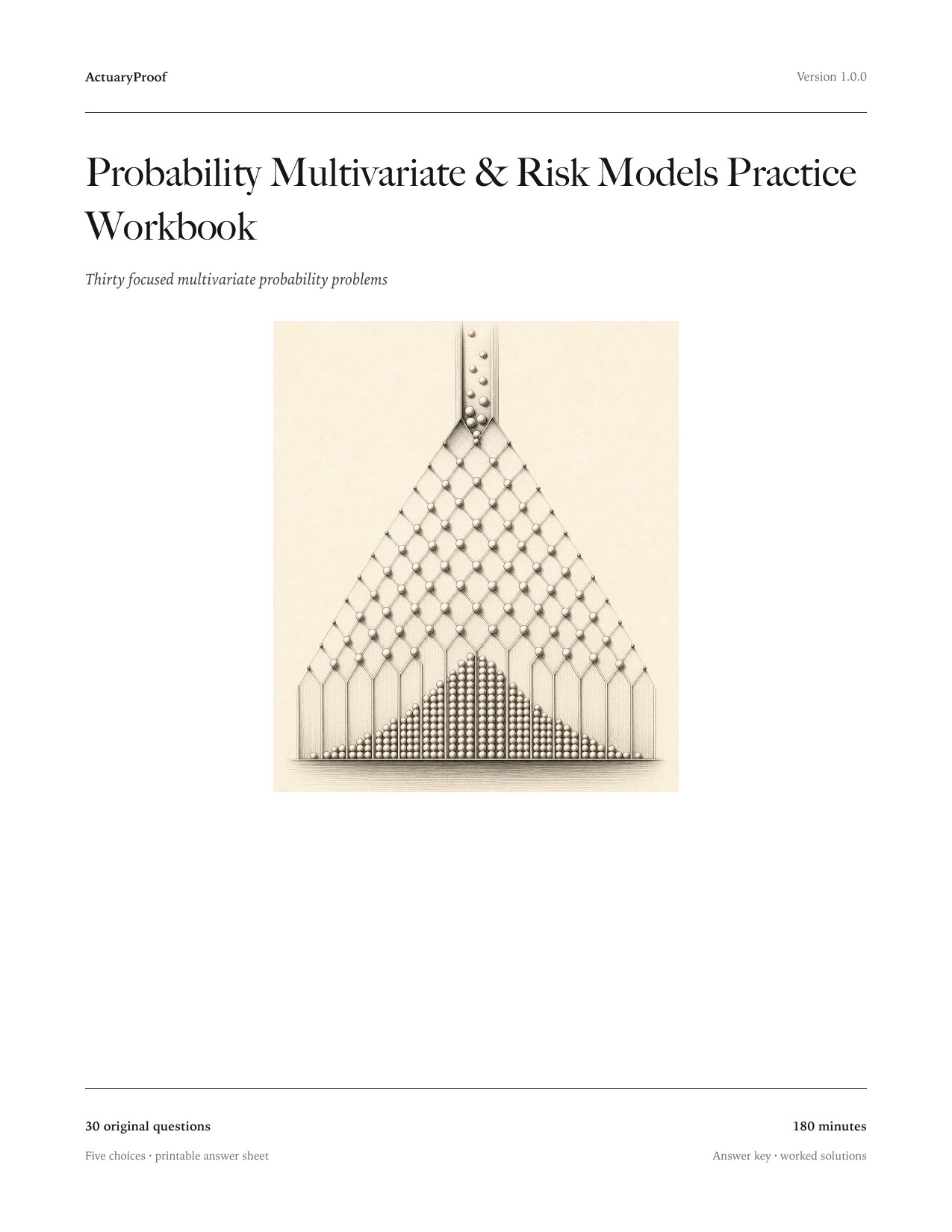 Cover of Probability Multivariate & Risk Models Practice Workbook