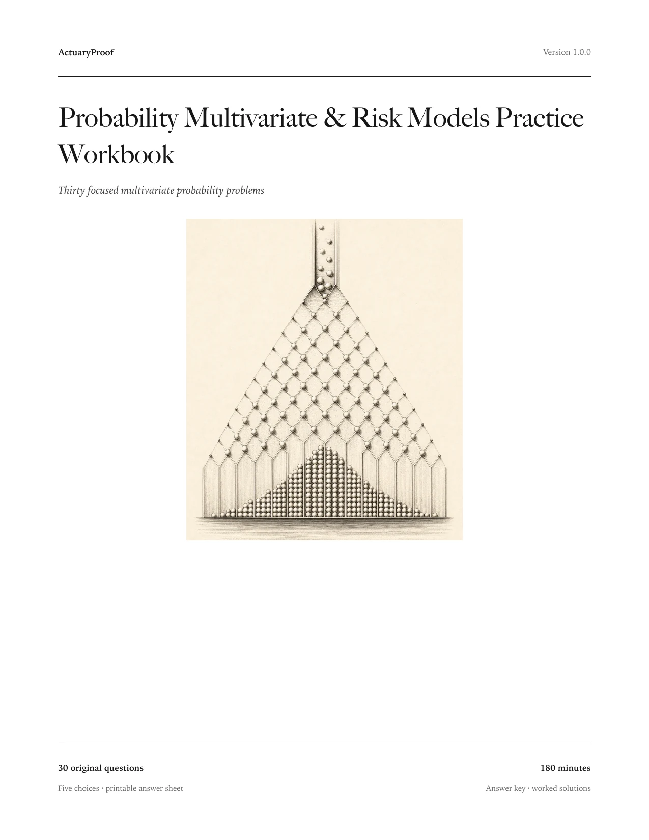 Probability Multivariate & Risk Models Practice Workbook cover
