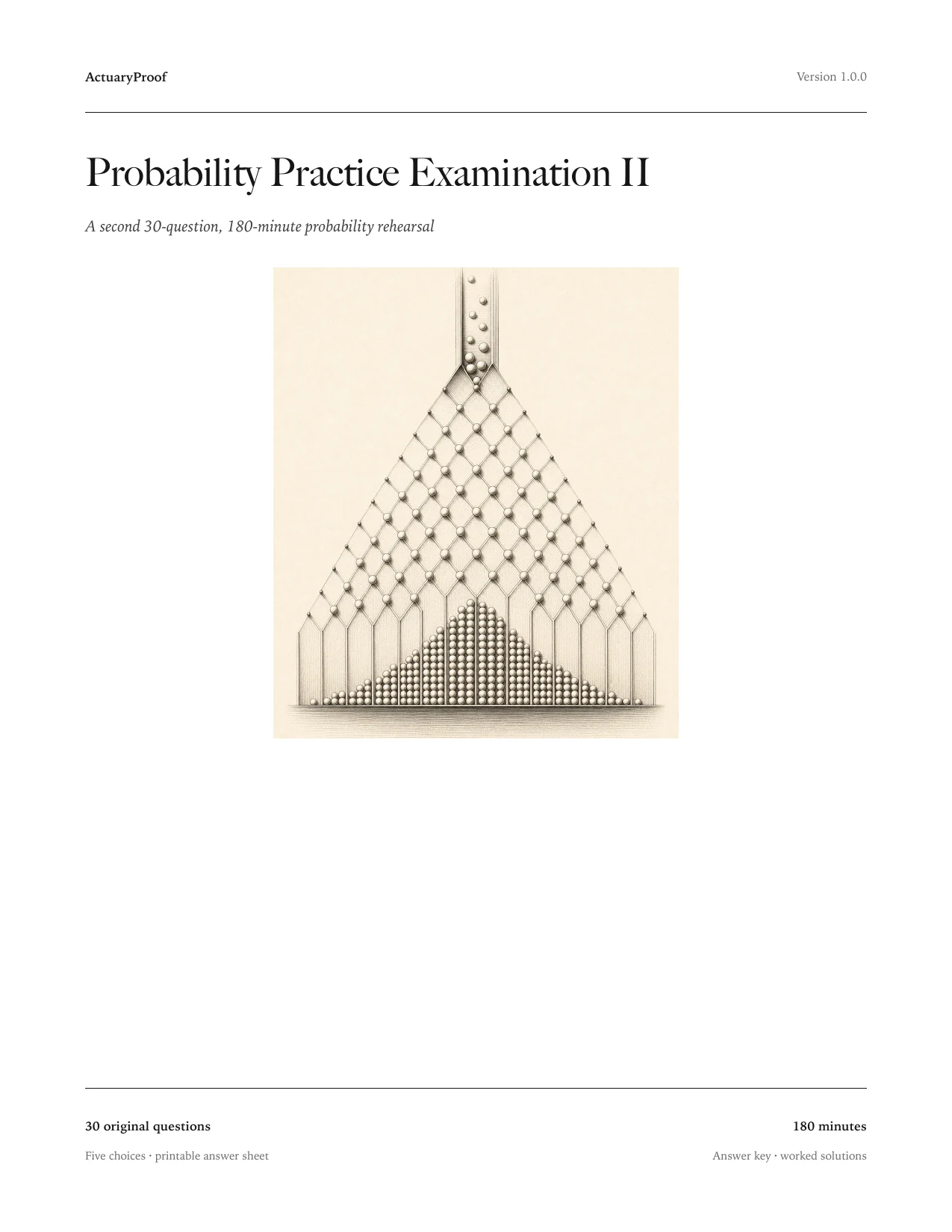 Probability Practice Examination II cover