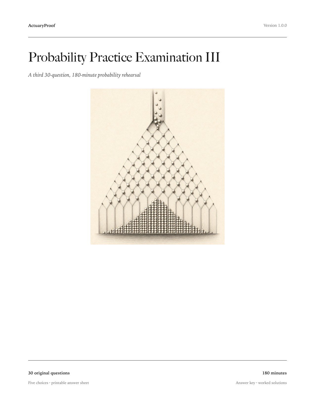 Cover of Probability Practice Examination III