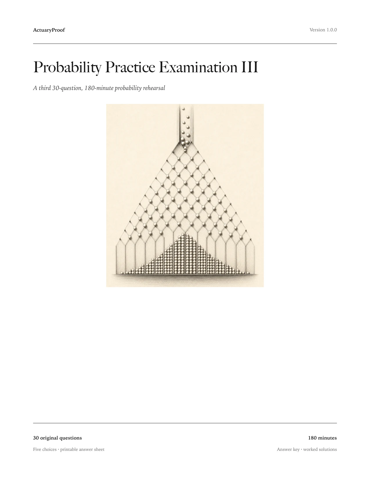Probability Practice Examination III cover