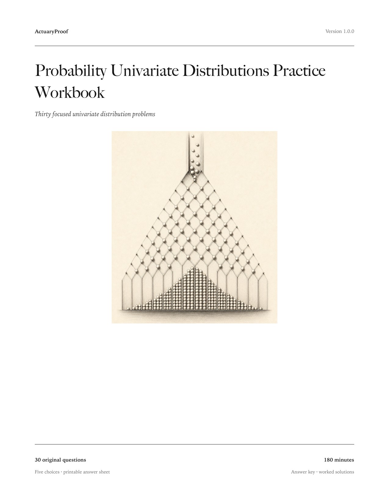 Cover of Probability Univariate Distributions Practice Workbook