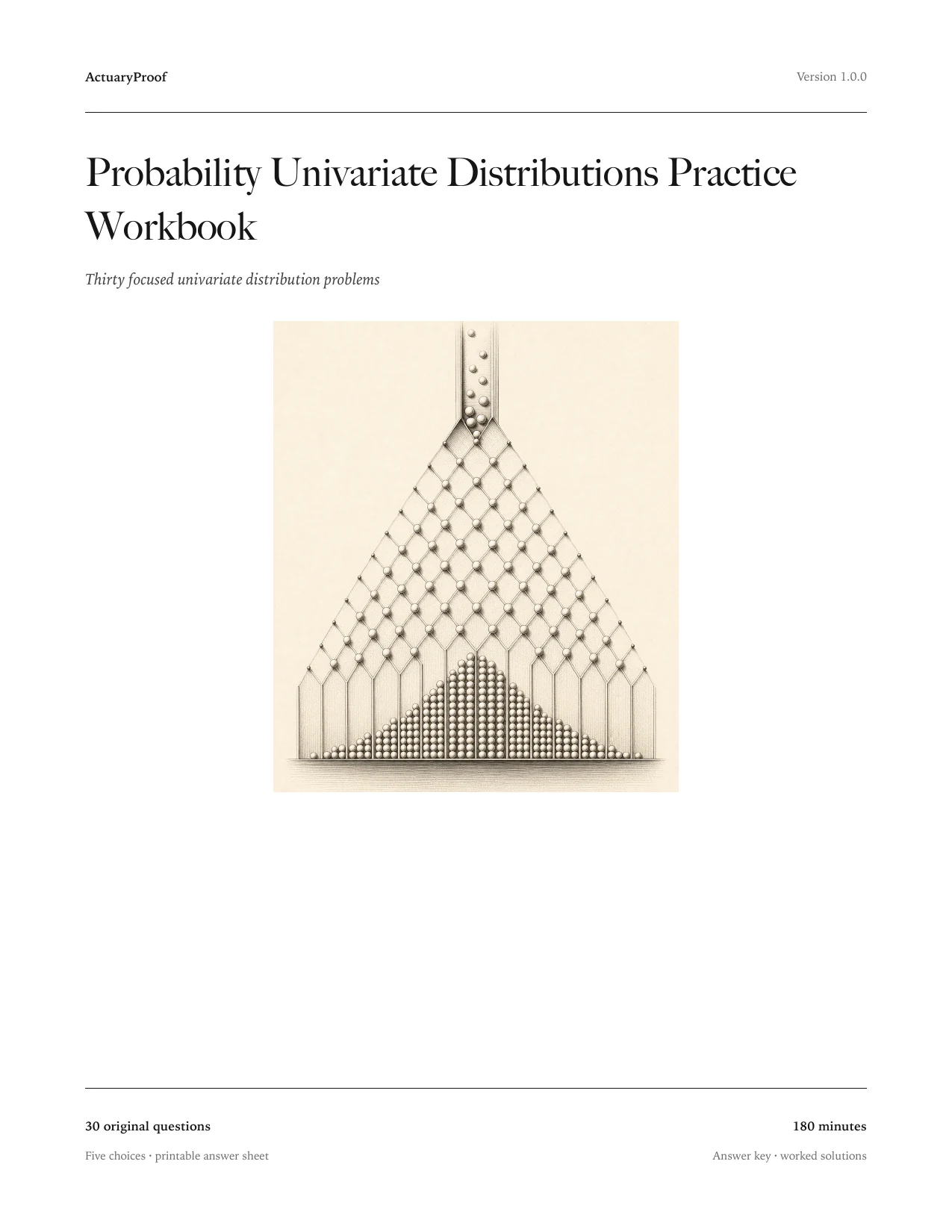 Probability Univariate Distributions Practice Workbook cover